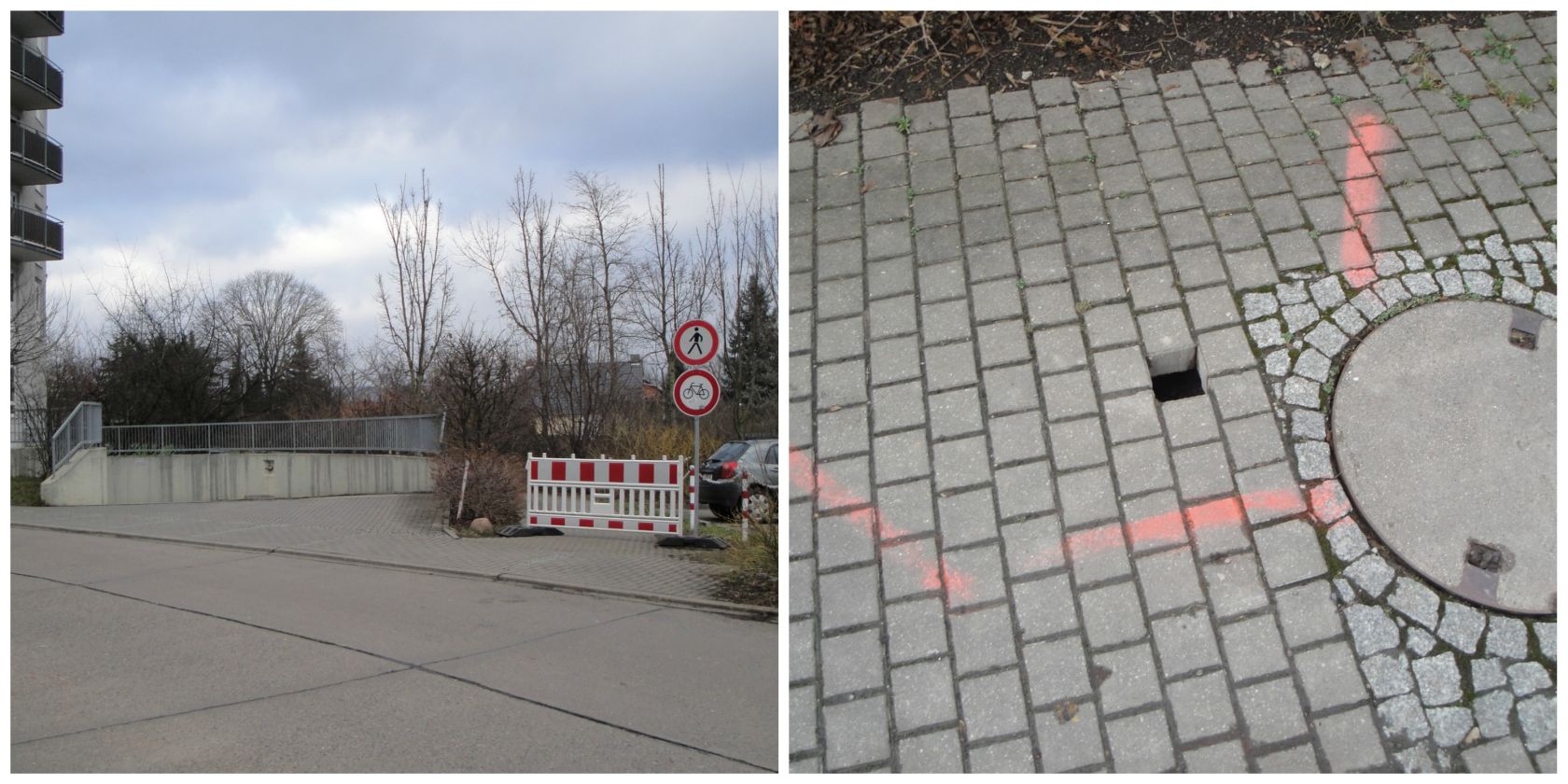 Jena Winzerla. Gehweg Max-Steenbeck-Straße