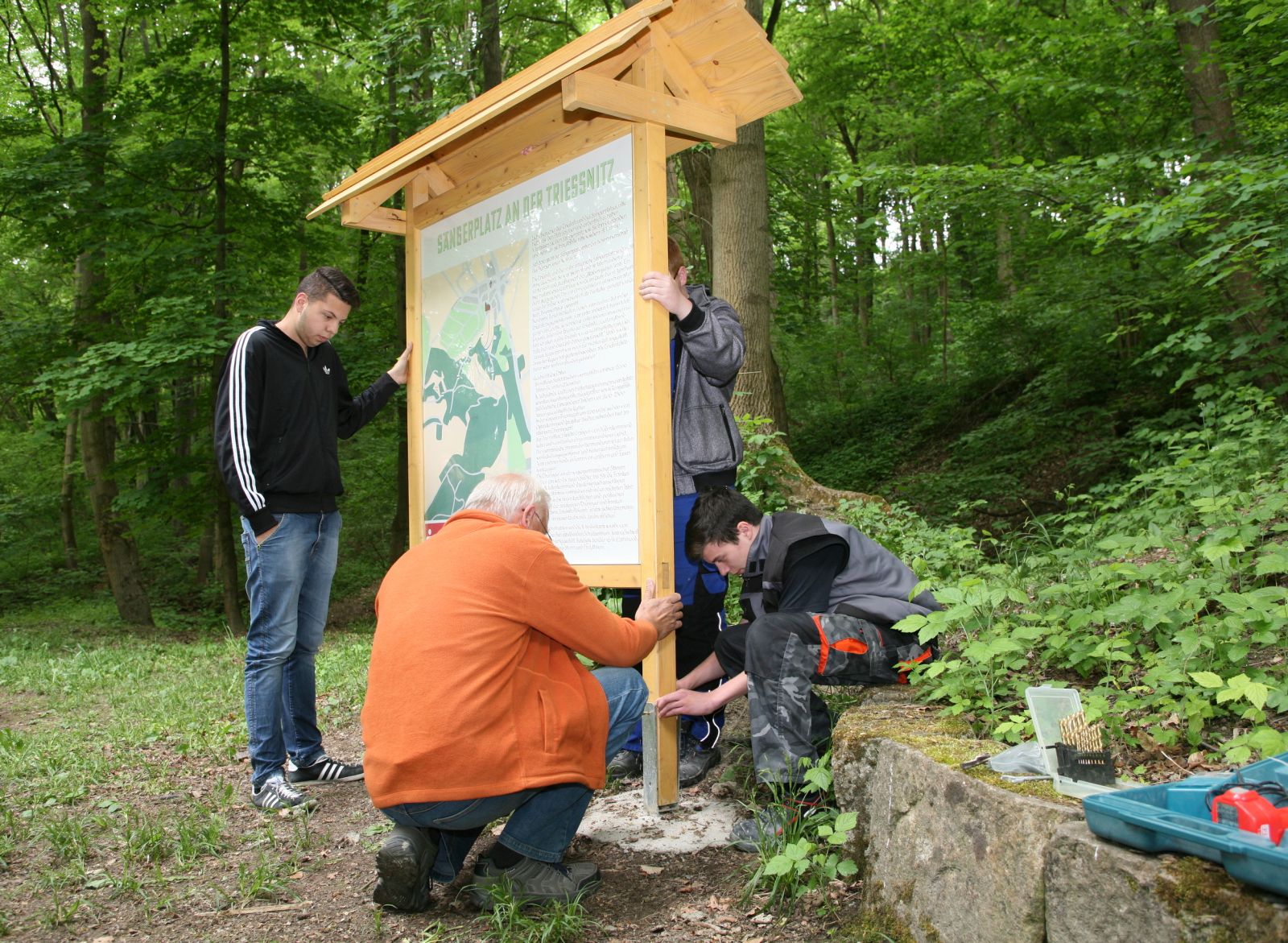 Jena Winzerla. Tafel an der Trießnitz