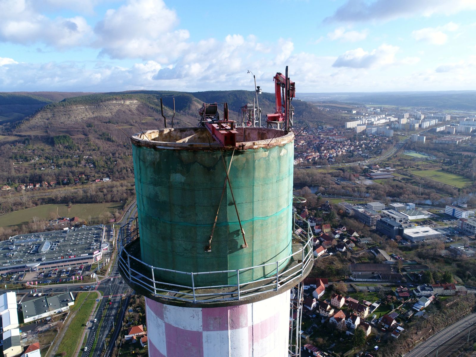Jena Winzerla. Rückbau Schornstein