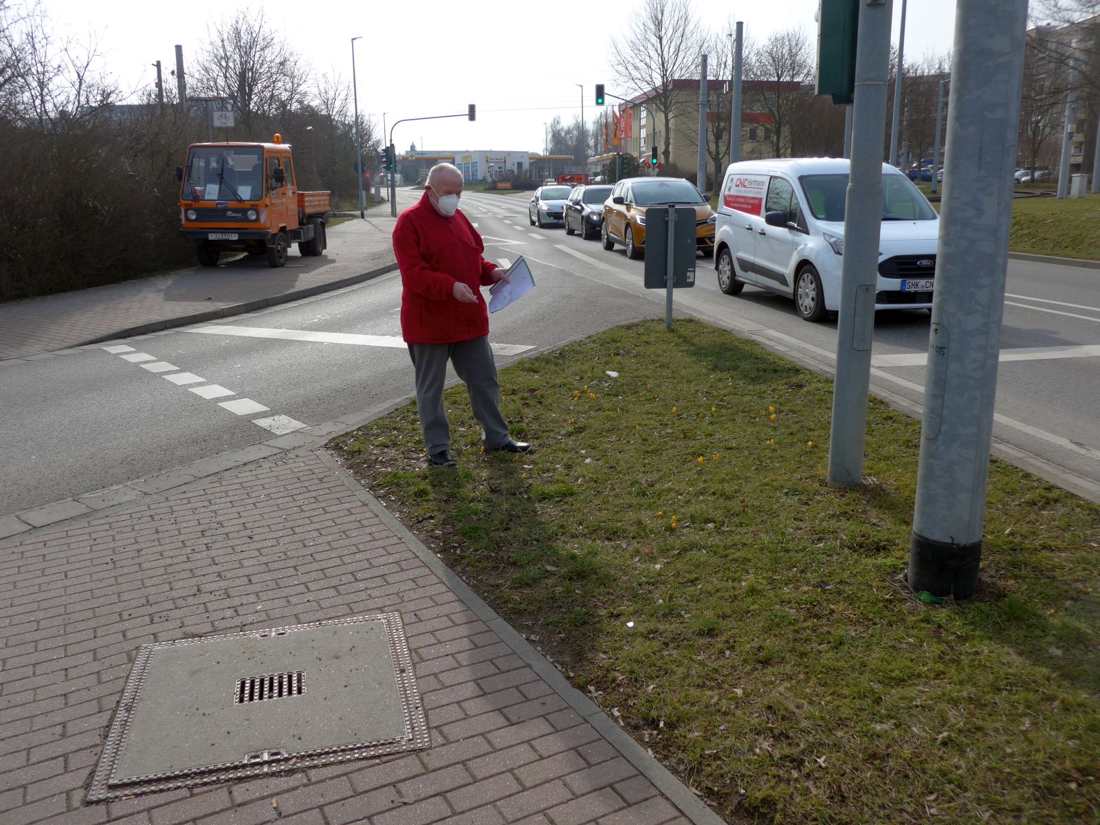 Jena Winzerla. Postsäule Bernd Böhme